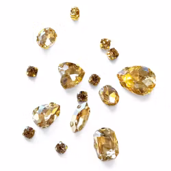 Strasspärlor guld topas mixade storlekar