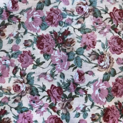 Bomullstyg rosor rosa/beige