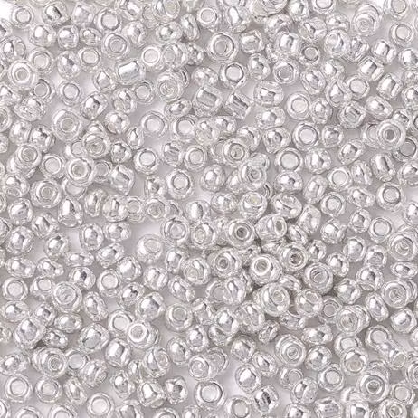 Seedbead 3mm silver metallic