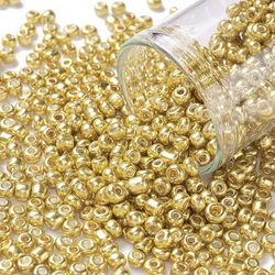 Seedbead 3mm guld metallic
