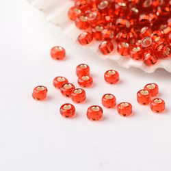 Seedbead 2mm röd silverlined