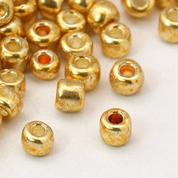 Seedbead 4 mm guld metallic