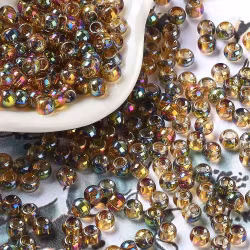 Glaspärla 4mm guldgul AB