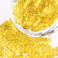 Stavpärla 6-8mm gul twisted