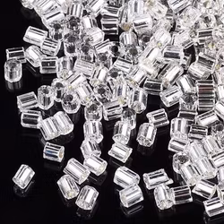 Seedbeads 2mm hexagon glasklar silverlined