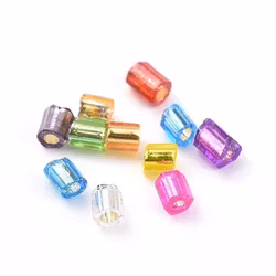 Seedbeads 2mm hexagon mixade färger silverlined