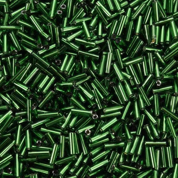 Stavpärla 6-7mm mörkgrön silverlined