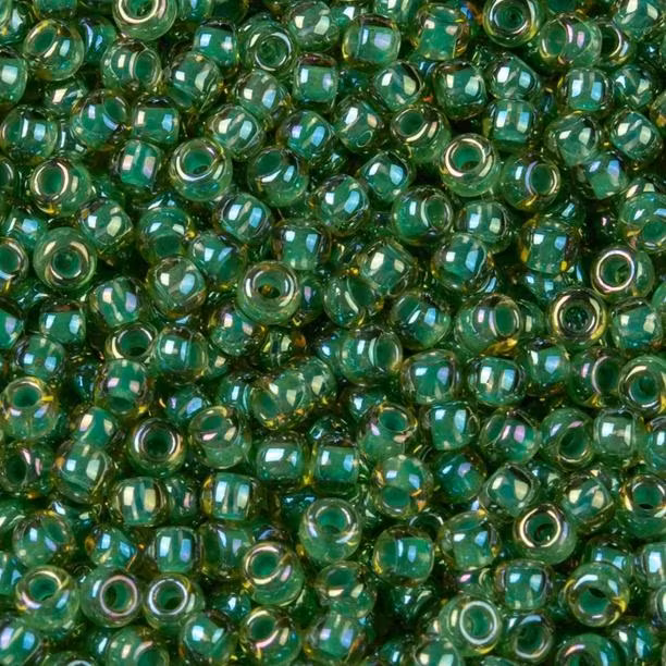 Seedbead 2mm grön mintlined