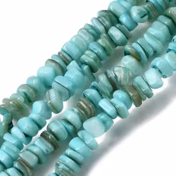 Snäckskalspärlor nuggets turkos