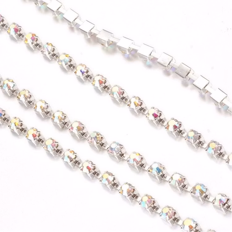 Strasskedja silver kristall AB