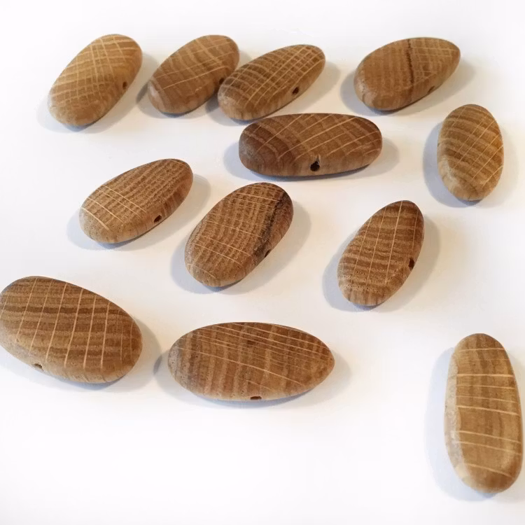 Träpärla Ek platt 10-pack