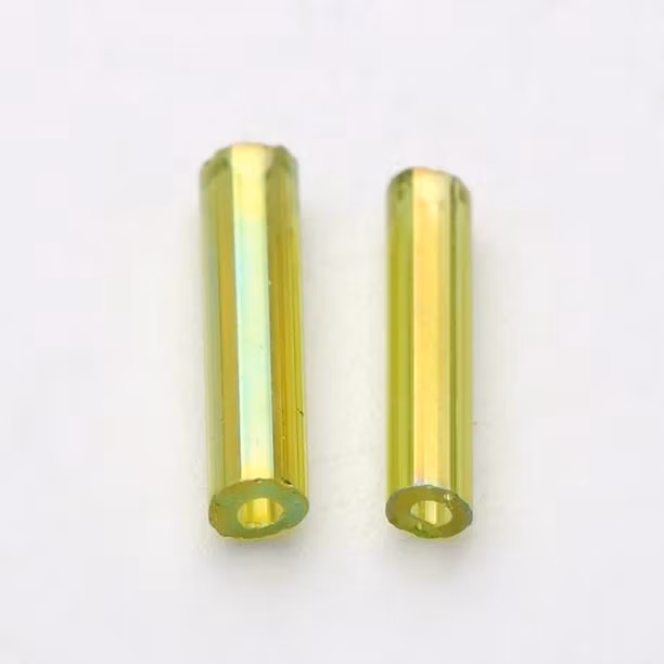 Stavpärla 6mm gulgrön AB