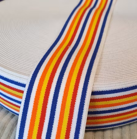 Rödgulblå randig resår