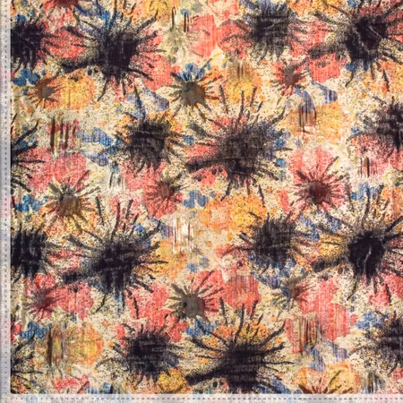 Jaquardblommor med folie gul