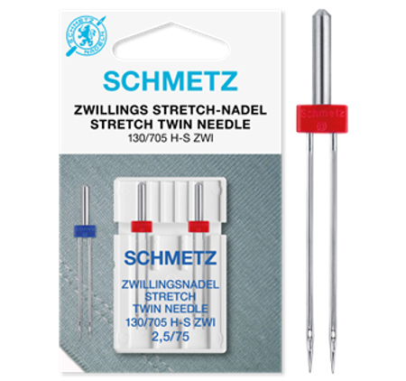SCHMETZ  Tvillingnål stretch  130/705  2.5/75