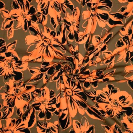 Vävd viskos orange blomma