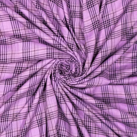 Vävd bomull/viskos Lila ruta