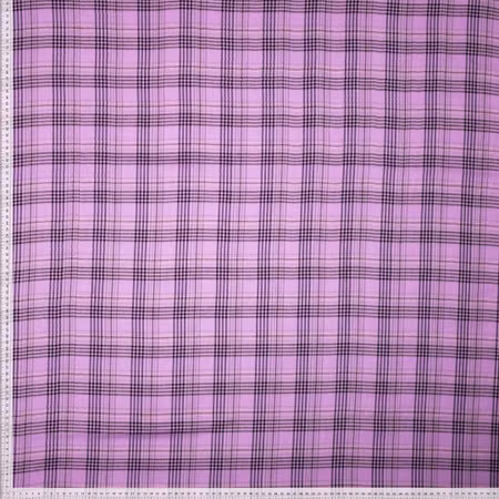 Vävd bomull/viskos Lila ruta