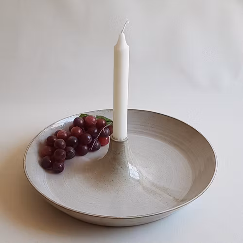 Stort Ljusfat i Serien Crème / Gräddvit