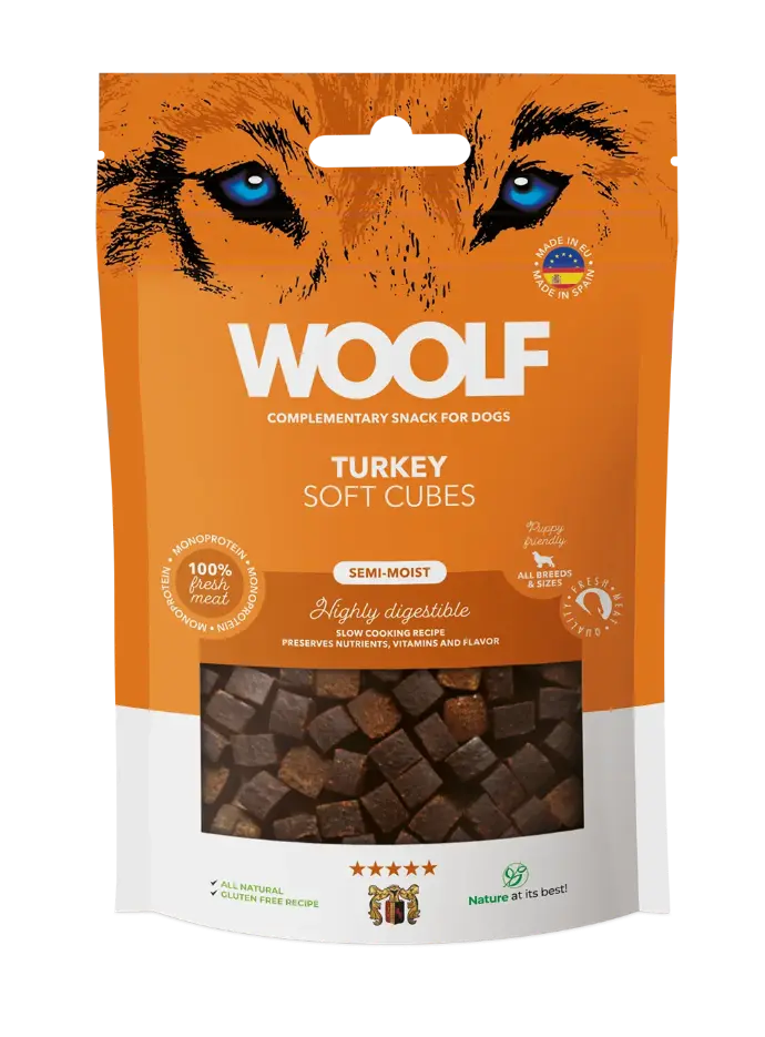 Woolf Soft Cubes Turkey 100g