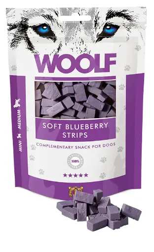 Woolf Soft Blueberry Strips 100g