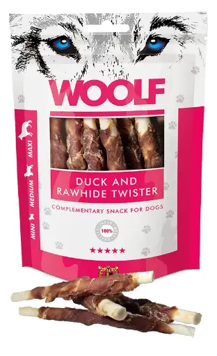 Woolf Duck & Rawhide Twister 100g