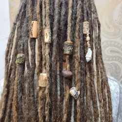 "Gul Bark" - Trädekoration till dreads (9mm hål)