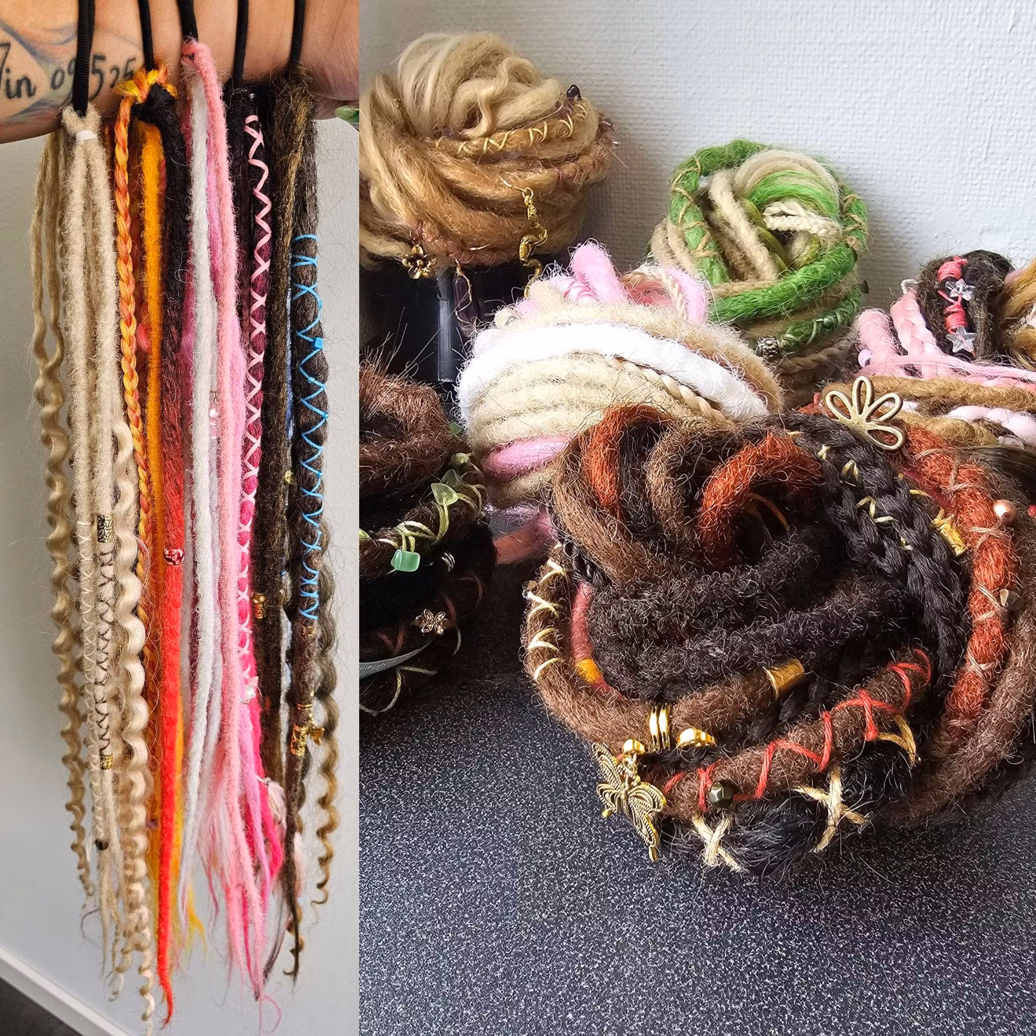 "Färggrann" Dreads Ponytail Extensions