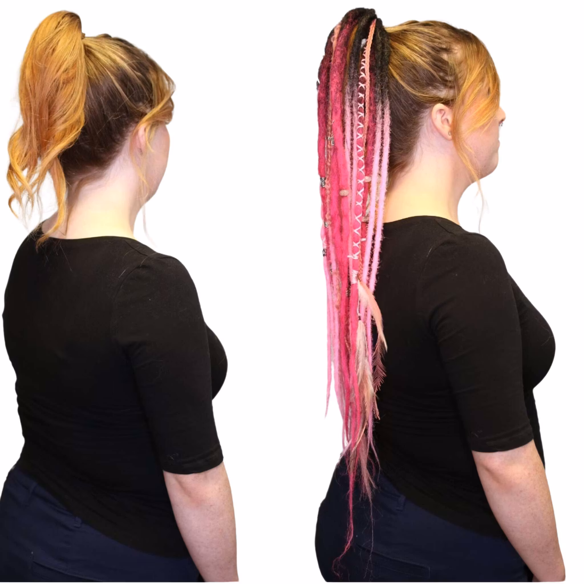 "Apelsin" Accent Set Dread Ponytail Extension