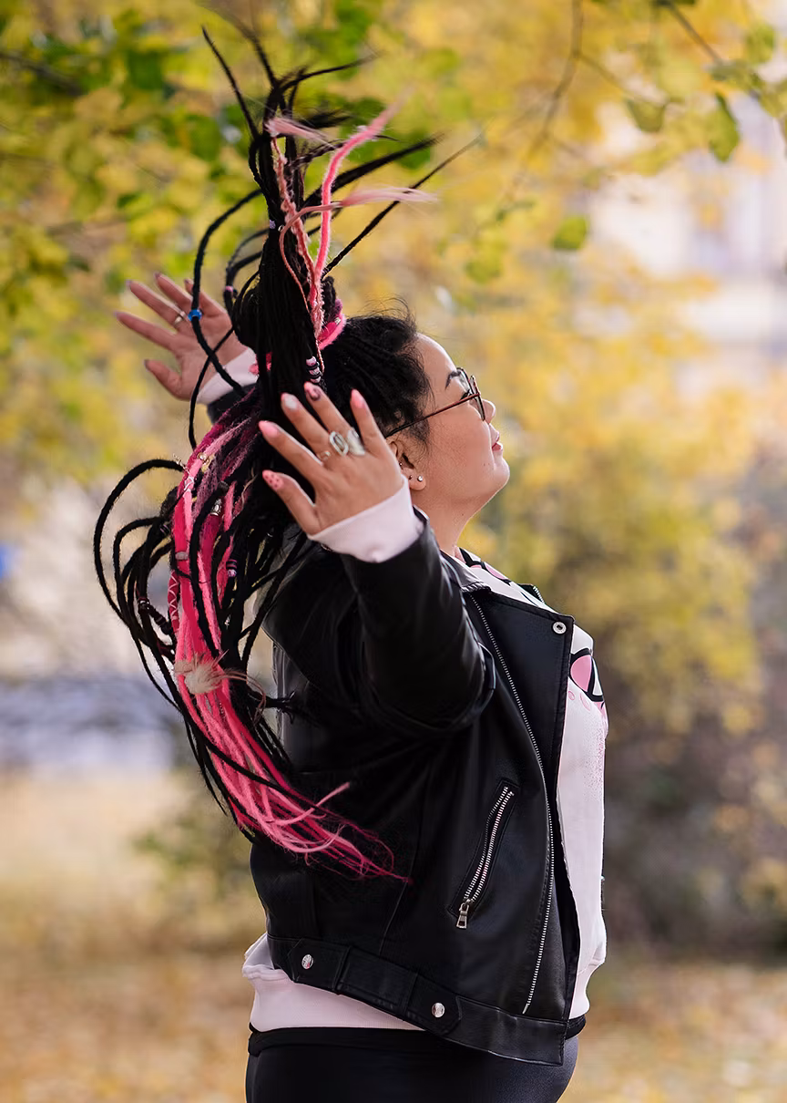 "Apelsin" Accent Set Dread Ponytail Extension