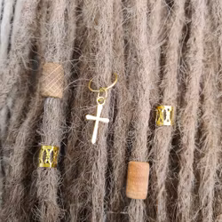 "Guld Kors" Dreadsmycken Small