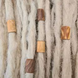 Ljus Trämix "Large" Äkta Trä Dreadsmycken (8mm hål)