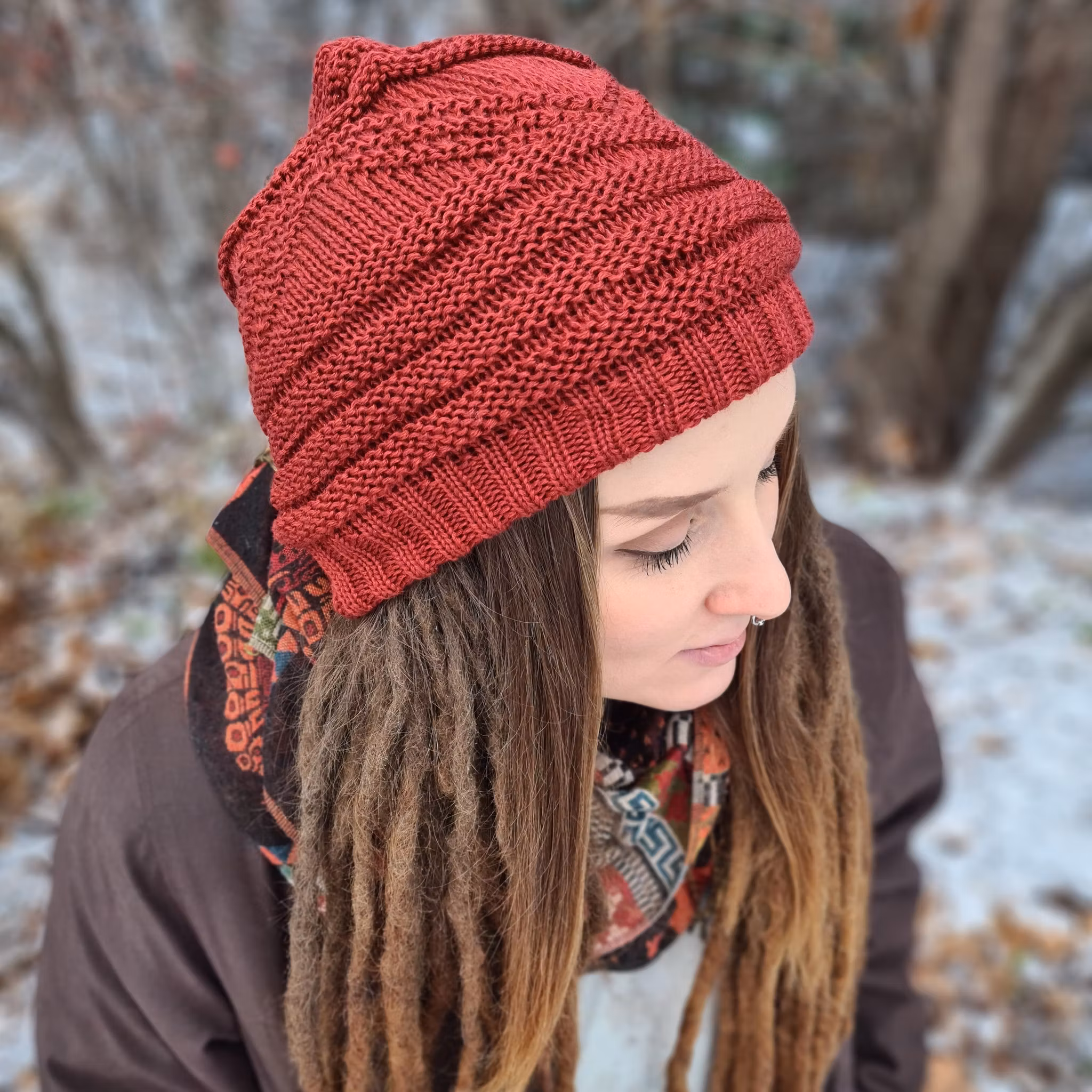 Dreads Stickad Mössa (med hål)