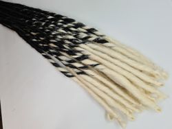Vita Ombre Candycane Svarta SE Syntetdreads 40-45cm (20st)