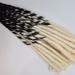 Vita Ombre Candycane Svarta SE Syntetdreads 40-45cm (20st)