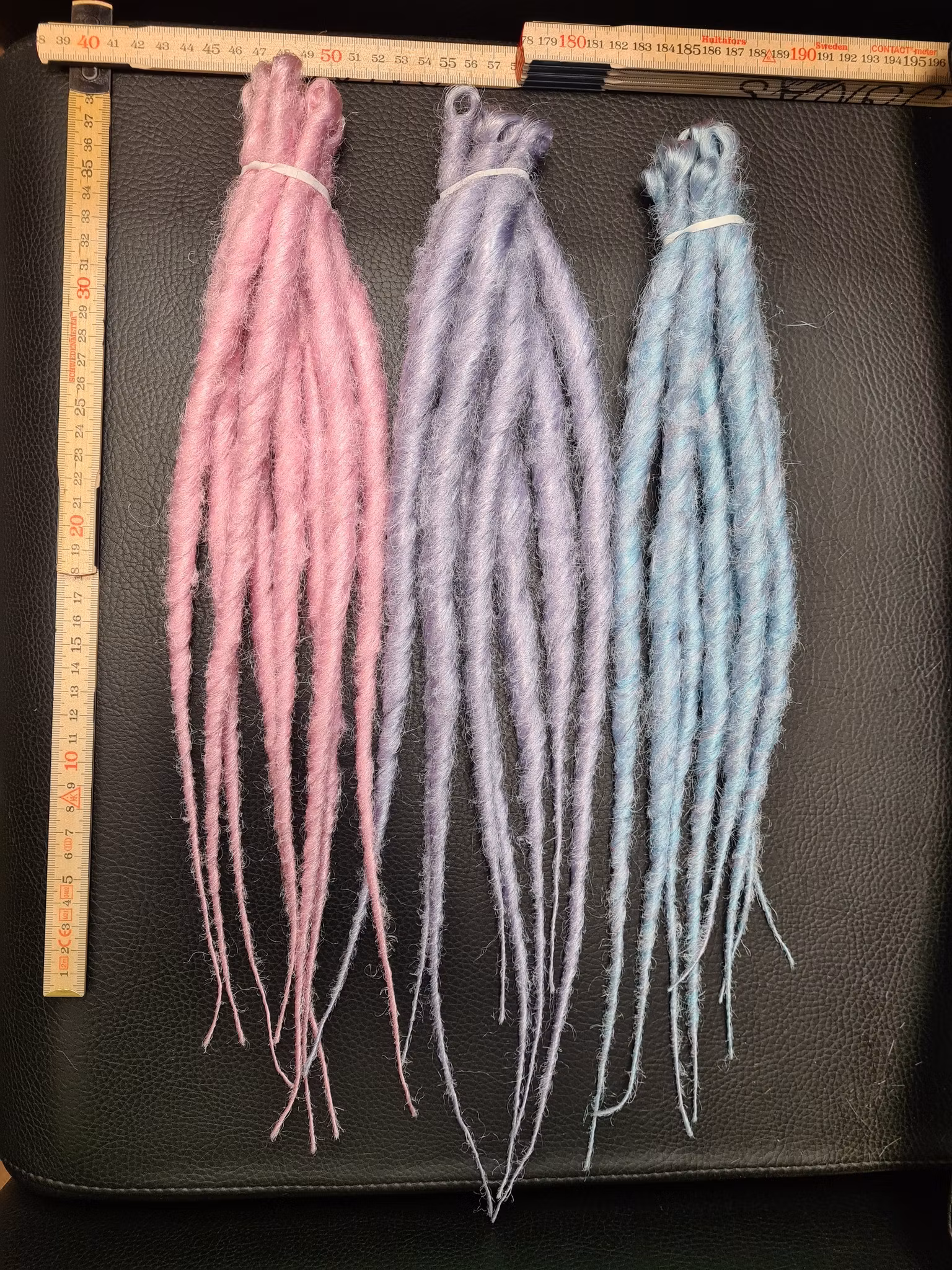 Ljusblå Candycane SE Syntetdreads 40cm (6st)