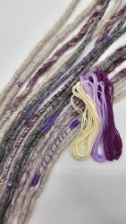 "Lavendel" Dekorationskit Till Dreads (Vit, Ljuslila, Lila Trådar)