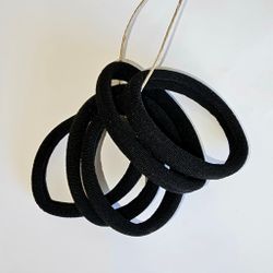 Mjuka Svarta Elastiska Hårband (5-pack)