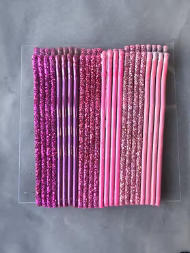Rosa Glitter Mix Hårspännen 24-pack