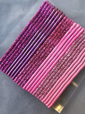 Rosa Glitter Mix Hårspännen 24-pack