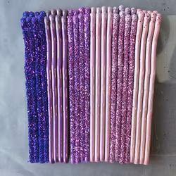 Lila Glitter Mix Hårspännen 24-pack