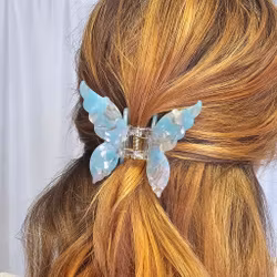 Stella Details - Hårklämma Fjäril Marble Mint