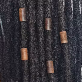Mörk Trämix "Small" Äkta Trä Dreadsmycken (6mm hål)