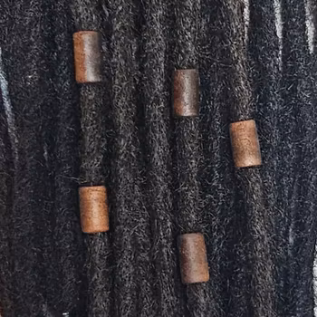 Mörk Trämix "Small" Äkta Trä Dreadsmycken (6mm hål)