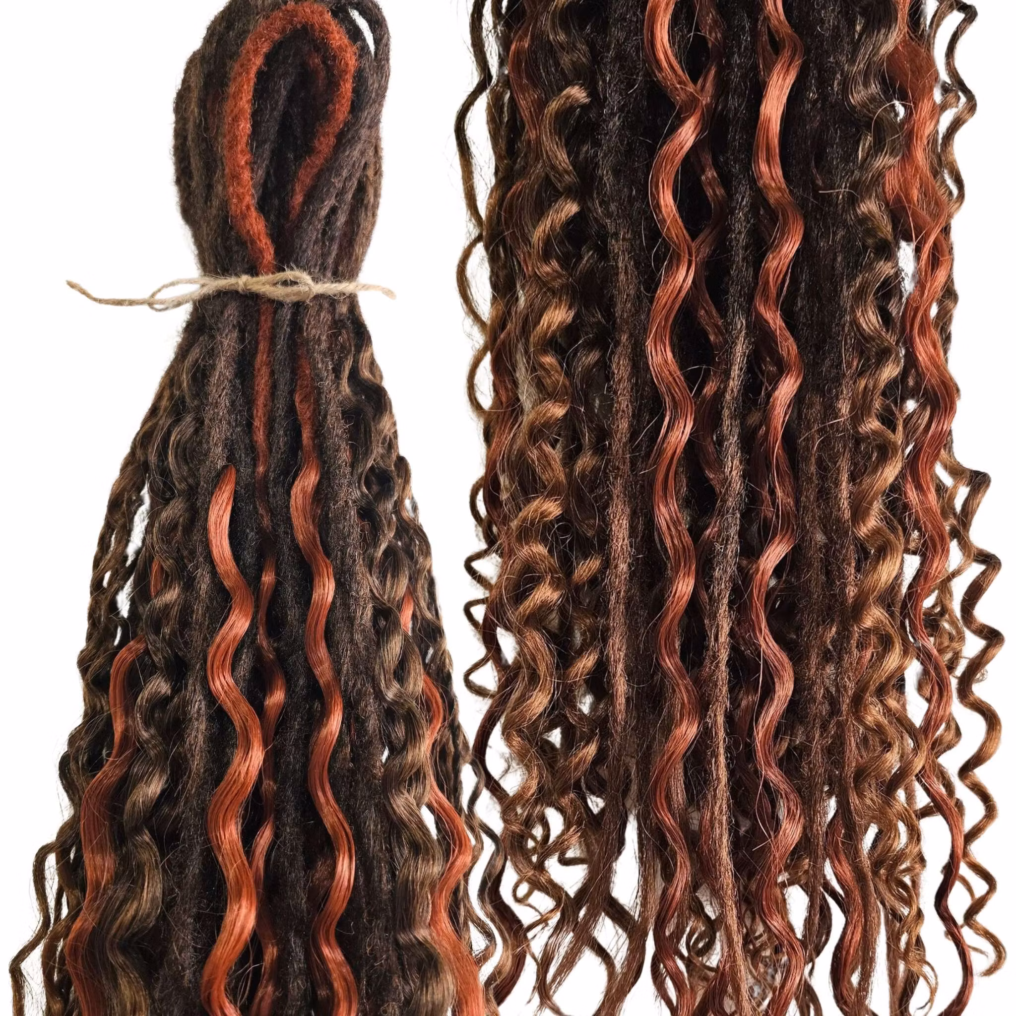 Ginger Ombre Brun Mix DE Syntetdreads 65cm (25st)