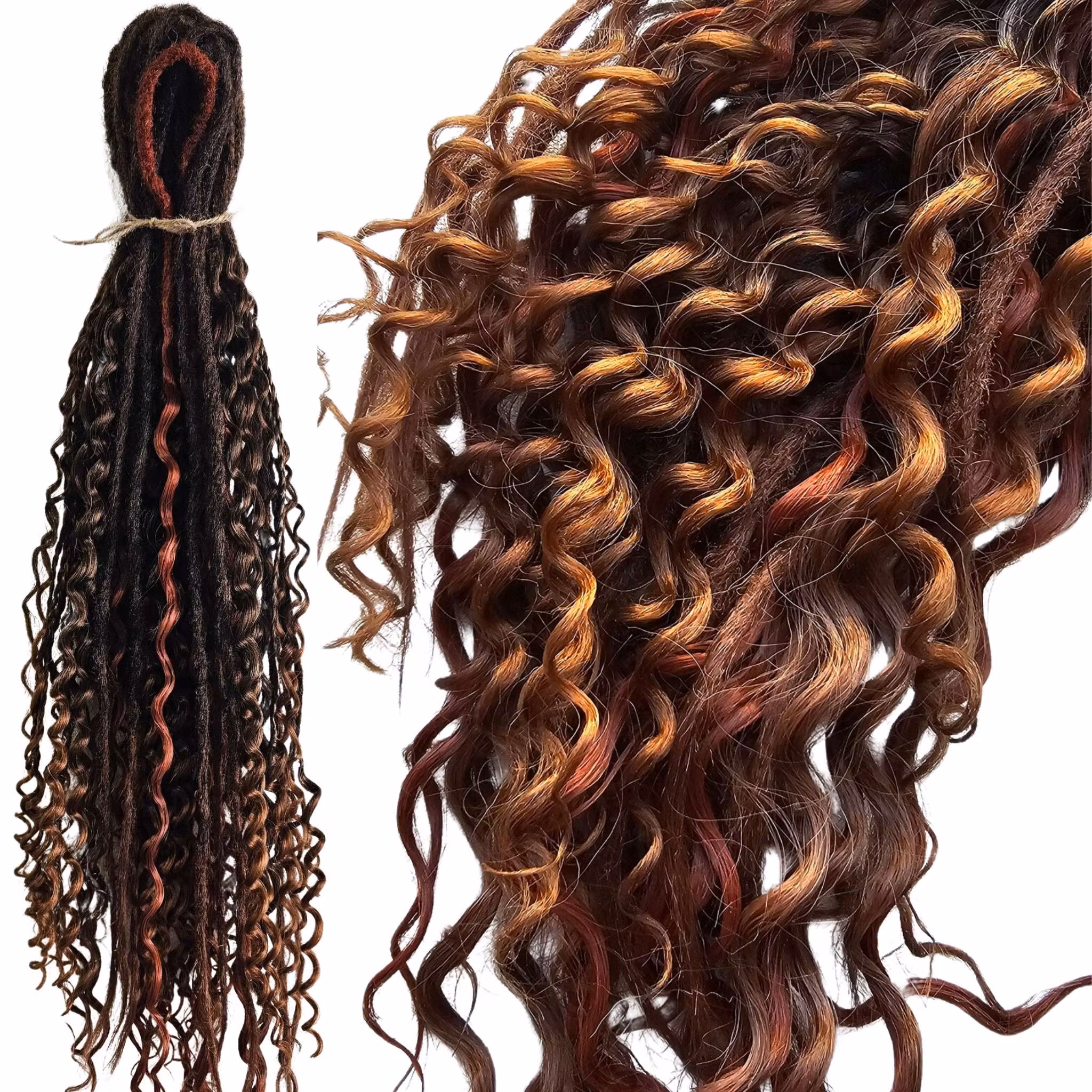 Ginger Ombre Brun Mix DE Syntetdreads 65cm (25st)