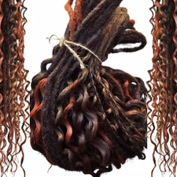 Ginger Ombre Brun Mix DE Syntetdreads 65cm (25st)