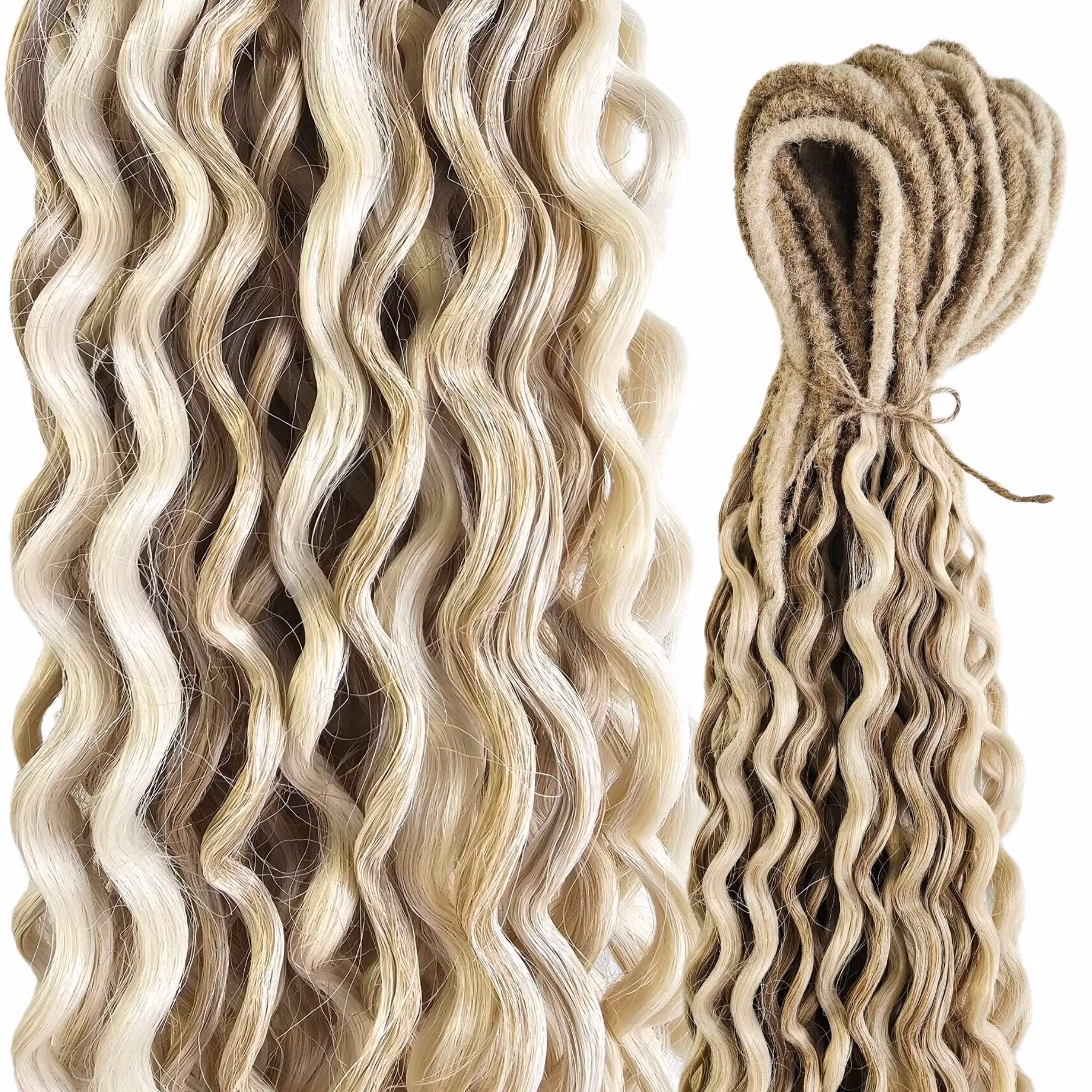 Blond Mix DE Lockiga Syntetdreads 60-65cm (25st)