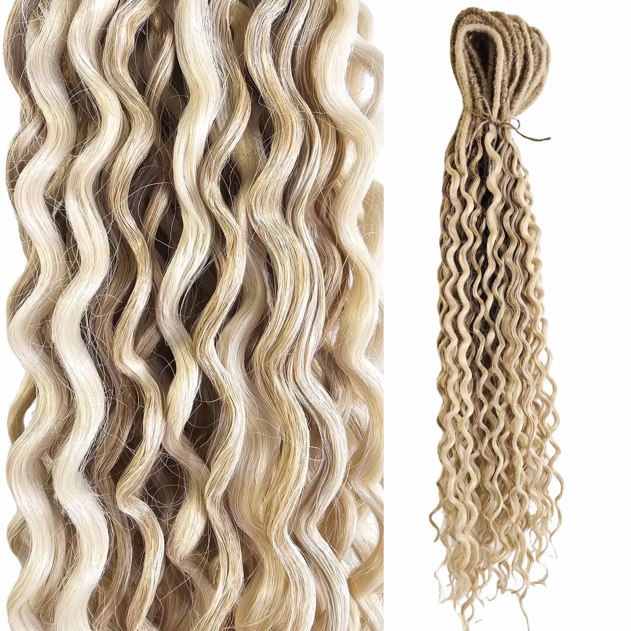 Blond Mix DE Lockiga Syntetdreads 60-65cm (25st)