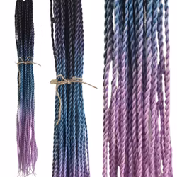 Lila/Blå Mix Tvinnade Slingor 65cm (30st)